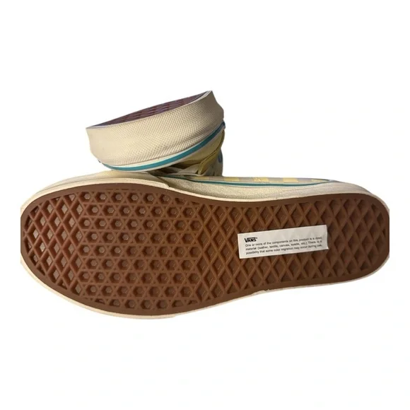 VANS Sk8-Low Checkerboard  Banana Cream Yellow  Teal Size 8 NWOB 90’s, grunge - Picture 4 of 5